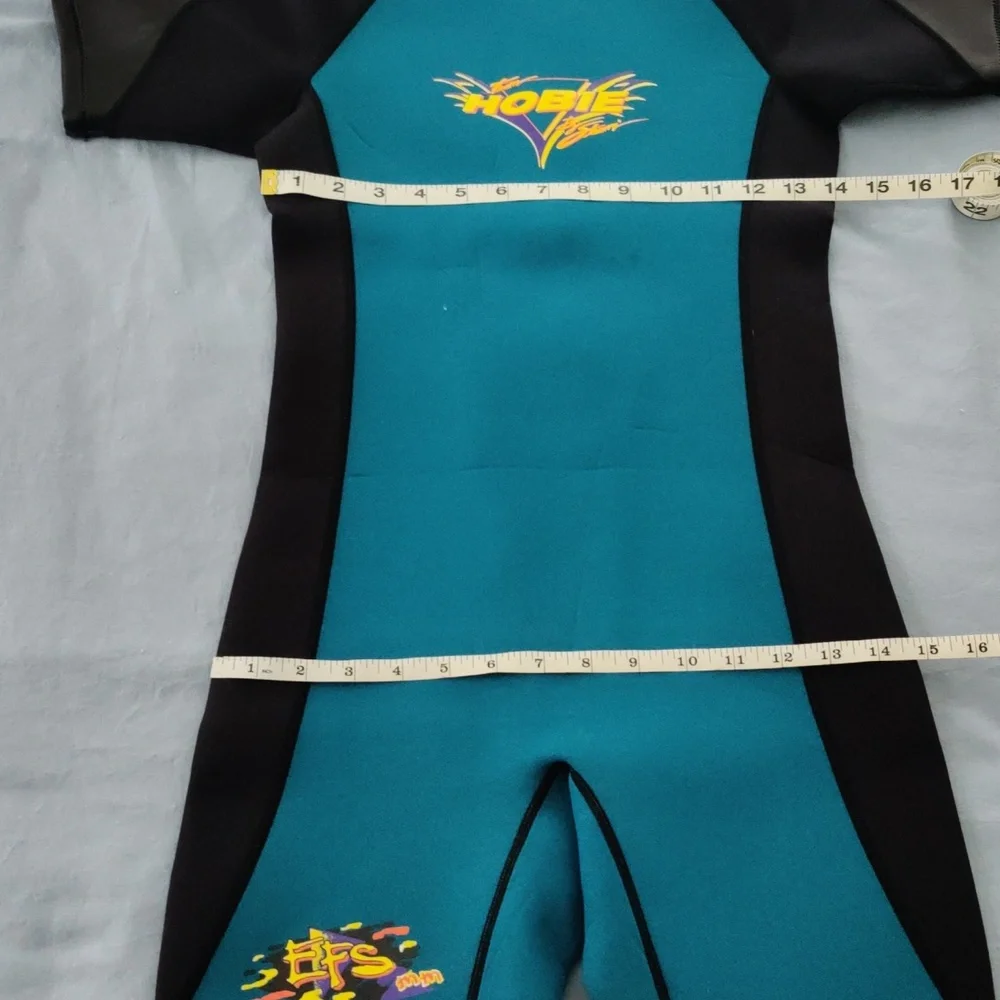 Vintage Hobie Stearns EFS Shorty Wetsuit Juniors. Teal Black Surf Swim Retro 90s